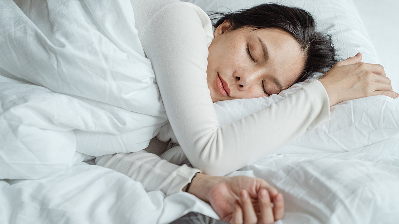 lady asleep in bed