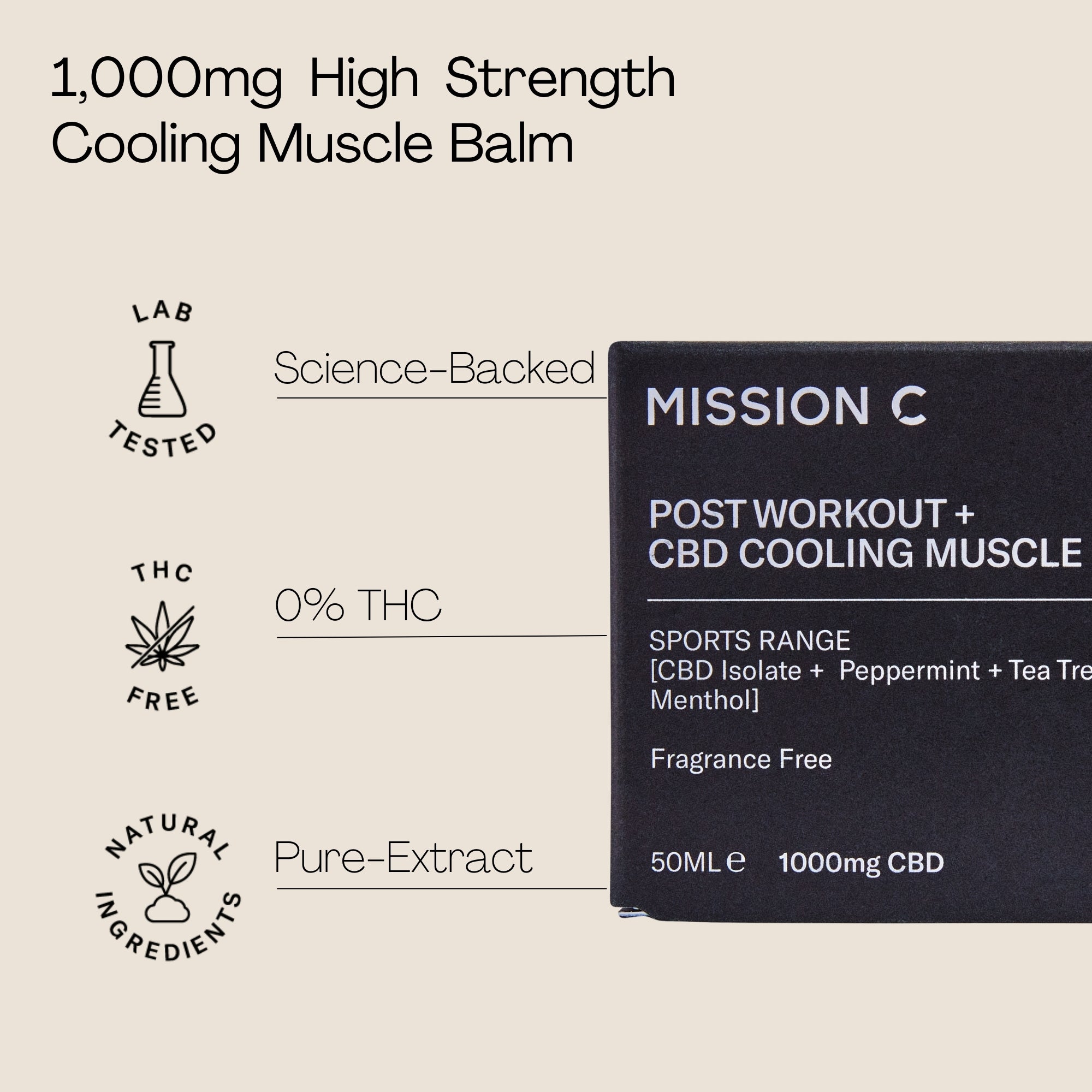 CBD Cooling Muscle Balm | Post-Workout | Mission C