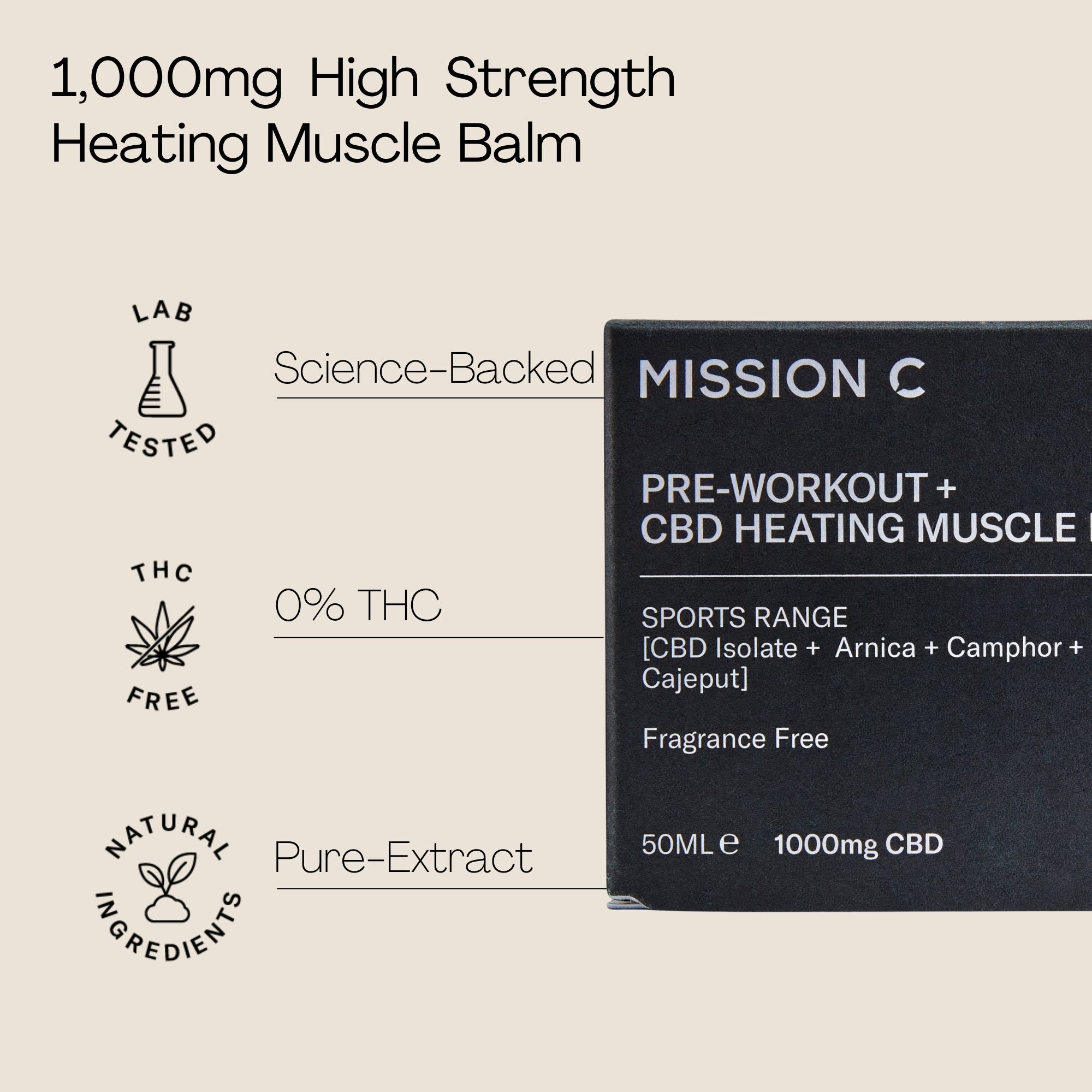 CBD Heating Muscle Balm | Pre-Workout | Mission C