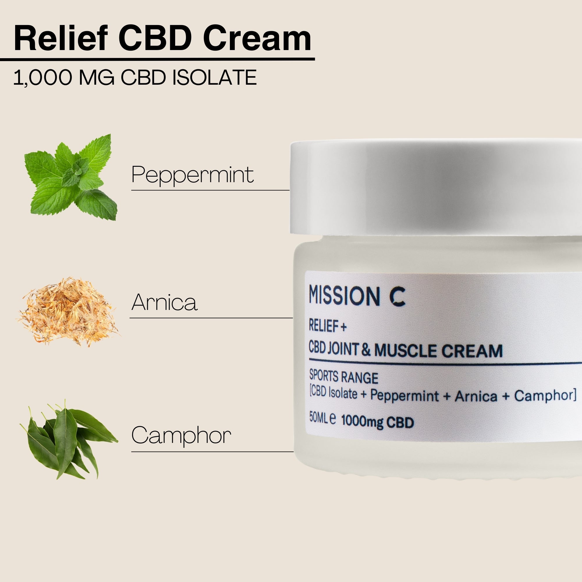 Relief+ CBD Joint and Muscle Cream | Physical Health | Mission C